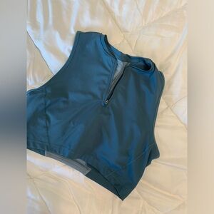 Women's Nike Pro Dri-Fit Cropped Tight Fit 1/2 Zip Training Tank Top